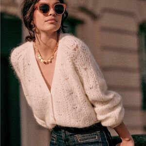 NWOT Sezane Joia Cardigan in Ecru